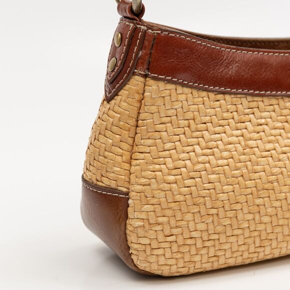 Vintage Y2K Franco Sarto woven straw shoulder bag - Picture 6 of 11